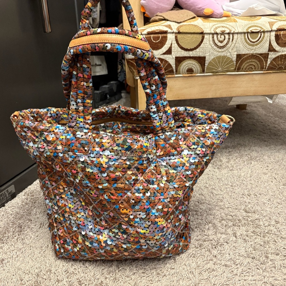 MZ Wallace sequin deluxe medium metro Tote